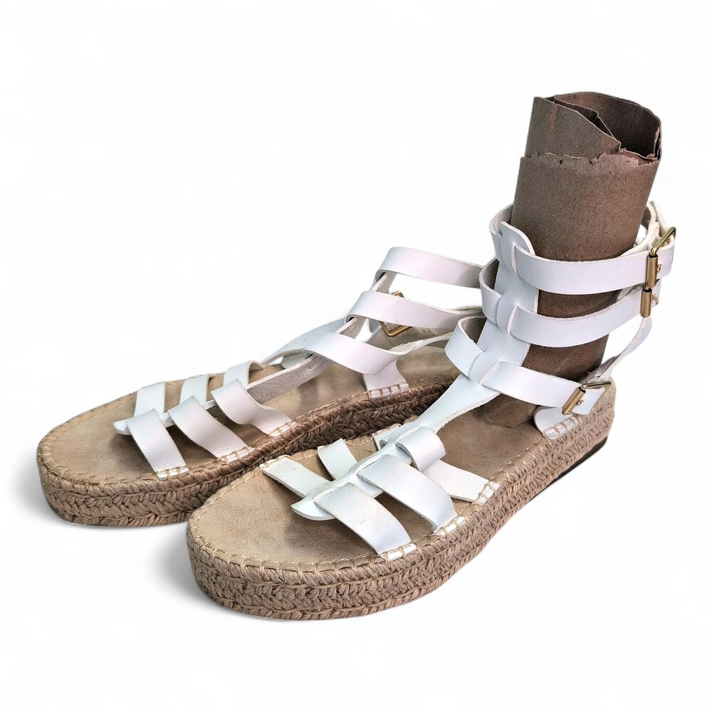 American Eagle Outfitters White Strappy Espadrille Gladiator Sandals